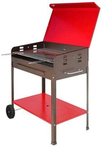 Artigian Ferro Mille - Barbecue Carbone CARBONELLA Etna 50X80cm con Ruote E Tappo Grigliata BBQ