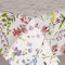 Home Expressions® Fabulous Flowers Classic Botanical Flowers on White Ground with Pink, Lavender and Green, Pvc Wipe Clean Vinyl Table Cloth/Protector Textile Backing (122cm Round)