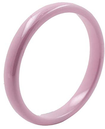 PAURO Damen Herren 2MM Hochglanzpolierter Ring Verlobungsversprechen Hochzeitsband Keramik Rosa Größe 57 (18.1)