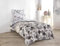 Buymax Bettwäsche 155x220 Baumwolle 2-Teilig Bettgarnitur mit Bettbezug und Kissenbezug 80x80 Renforce Bettwäsche-Set Wendbar Marmor-Muster Streifen, Grau Weiß