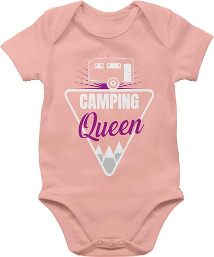 Shirtracer Baby Body Junge Mädchen - Urlaub - Camping Queen - 3/6 Monate - Babyrosa - camper strampler campen bz10 anhänger jungen