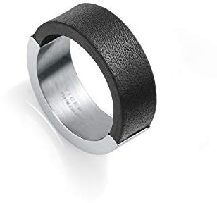 Viceroy Magnum-Ring aus Stahl, halb aus Leder