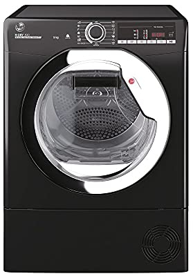 Hoover H-DRY 300 HLE H9A2TCEB-80 9Kg Heatpump Tumble Dryer, Sensor Dry, Max energy saving, WIFI Connectivity, Black with Chrome Door
