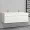 AICA sanitaire Ensemble de Meuble de Salle de Bain Blanc 120cm+Vasque-Armoire de Rangement-Meubles-lavabos