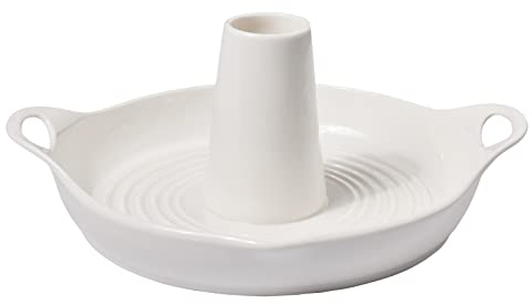 BIA International - Vertical Chicken Roaster - Roasting Tray for Whole Chicken - Stoneware Pan - Kitchen Accessories - Dishwasher & Oven Safe - White