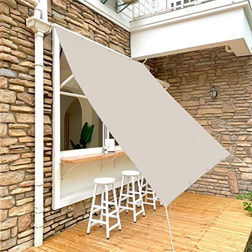 XIANPING Tenda a Vela 1.2M x 1.2M Impermeabile Antivento Antistrappo Tenda a Vela Impermeabile Quadrata per Estate ed Inverno per Patio Pergola Backyard Outdoor, Grigio Chiaro, 22037