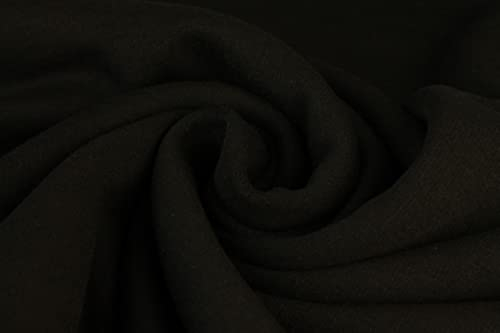 Alpenfleece SUSAN Kuschelfleece-0,5 m Schritte-Meterware-Winterfleece-Decken, Mäntel, Patchworkstoff-Breite ca.155 cm-360g/qm-35 Farben (Schwarz-022-SUSAN)