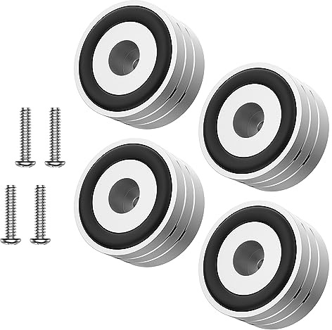 Tertullus 4 Stück HiFi Füße Aluminium Gerätefüße 40mm×20mm Silver Lautsprecher Absorber Füße Schwingungsdämpfer Füße Zum Schrauben Für Plattenspieler Subwoofer Lautsprecher Boxen