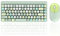 Combo de Mouse de Teclado Inalámbrico, Mouse Y Teclado Inalámbricos de 2.4GHz 1200DPI con Teclado de Máquina de Escribir Retro, Lindo Teclado Y Mouse Ergonómicos para Computadora(Verde)