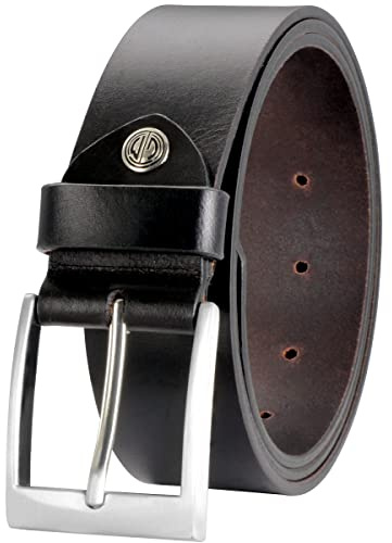 LINDENMANN Leder-Gürtel Herren 40 mm Vollrind schwarz, Farbe/Color:schwarz, Size US/EU:Bundweite 90 cm Gesamtlänge 105 cm W 35.5 L