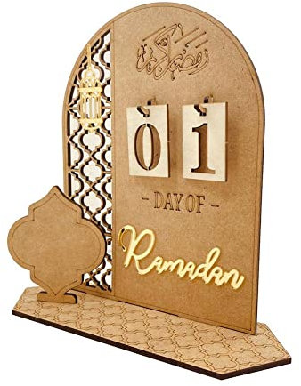Ramadan Adventskalender Holz Countdown Kalender Dekorationen für Zuhause, 30 Tage Til Eid, Ramadan Geschenk für Kinder, Ramadan und Eid Decor