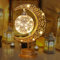 Ramadan Decorations, Ramadan Moon Lamp, Eid Decor Moon Light for Bedroom, Retro Metal Bedside Table Lamps, Gold Battery Operated Lamp, Ramadan Decorations for Home Table, Ramadan Lights, Night Light