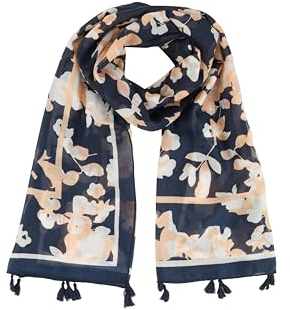 TOM TAILOR Damen Tuch Schal mit Muster, 10668 - Sky Captain Blue, ONESIZE