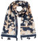 TOM TAILOR Damen Tuch Schal mit Muster, 10668 - Sky Captain Blue, ONESIZE