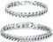 flintronic Armkette Herren Edelstahl, Herren Armband Panzerkette für Männer/Jungen, Schwer Glieder Link Armband, Armreif Hip Hop Rapper Modeschmuck 10mm Breit/19CM Lang, 2 Stück