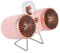 HEEPDD USB-Tischventilator, Starkes Wind-Retro-Erscheinungsbild, Doppelflügel-Tischventilator mit 3 Geschwindigkeiten für Schlafsäle (Rosa)