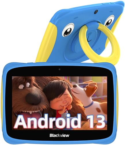 Blackview Tab 3 Kids Tablet Android 13 Kinder Tablet 7 Zoll Display 4GB RAM 32GB ROM, 3280mAh, Tablet für Kinder mit Tragbarem Griff und Sturzsicherer Hülle Vorinstalliertes iKids/Google Play