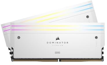 CORSAIR Dominator Titanium RGB DDR5 RAM 48GB (2x24GB) DDR5 7200MHz CL36 Intel XMP iCUE-Kompatibler Computerspeicher - Weiß (CMP48GX5M2X7200C36W)