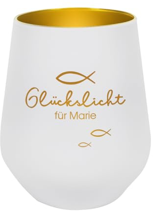 Striefchen® Teelichthalter zur Taufe/Kommunion/Konfirmation, personalisiert (Glückslicht)