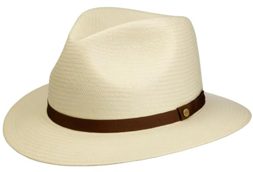 Stetson Fallkirk Traveller Toyo Strohhut Unisex UV-Schutz 40 Frühjahr Sommer weiß M (56-57 cm)