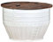 BaraSh Couchtisch Altholz Massiv Weiß Trommelform Living Room Table Wohnzimmertisch