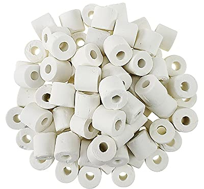 MUYYIKA Filtro per Acquario, Anelli in Ceramica, con Sfere Biologiche, Filtro Poroso,Mezzi Accessori per Materiale di Filtraggio a Carbone Attivo, per Acquario, Laghetto, Fontana a Cascata