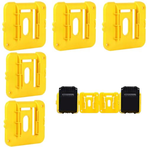 5-Pack Battery Holders Compatible with DeWalt 18V Battery, Wall Mount Battery Packout Organizer Batteries Storage Rack with Screws for Work Van,Wall, Shelf, Toolbox