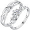 JewelryWe Paar Ringe für Damen Herren: Edelstahl Zirkonia Infinity Unendlichkeit Zeichen Offen Verstellbare Partnerringe Freundschaftsringe Pärchen Eternity Hochzeit Verlobung Band Ringe Silber