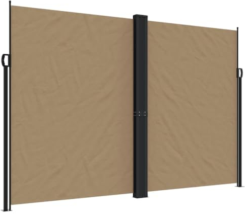 vidaXL Seitenmarkise, Sichtschutz Ausziehbar, Windschutz Sonnenschutz für Garten Balkon Terrasse, Seitenrollo Seitenwandmarkise, Taupe 220x600cm