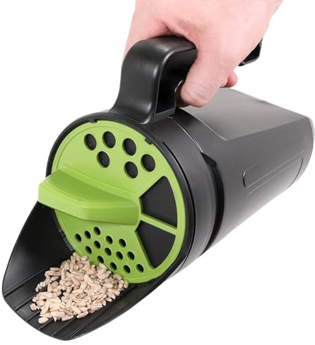 shjxi Épandeur Manuel Portable, épandeur de semences Manuel, avec Grande poignée pour Gazon, graines, sel, Sable, Glace, Fonte, Terre, Nourriture