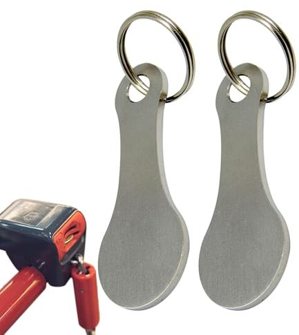 Portachiavi per carrello - Portachiavi in lega di alluminio per carrello della spesa | Gettoni per carrello della spesa in metallo portatile | Chiave di rilascio per carrello della spesa | Portachiavi