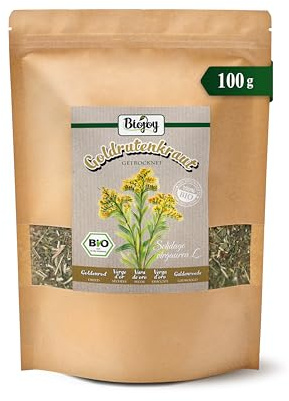 Biojoy BIO Té de vara de oro, seca, cortada, 100 g | Vara de oro, infusión a granel, Solidago virgaurea L.