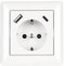 BLicht Schutzkontakt-Steckdose 2 x Anschluss USB Typ A+C Weiß 3,5A mit Rahmen