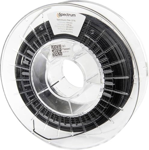 Spectrum Filaments 80584 PA6 CF15 Filament PA6, PA6-CF15 (Carbon) Kohlefaserverstärkt, Matt, schlagfest, hitzebeständig 1.75mm