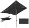 Fiqops Sonnenschirm LED Solar 300 x 200cm mit Kurbel | Sonnenschirm Rechteckig Sonnenschutz UV50+ Knickbar, Ampelschirm Terrassenschirm wasserdicht für Garten, ohne Ständer, Grau