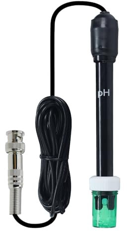 Électrode pH Remplaçable avec Connecteur BNC - Câble Long de 3 mètres - Inclut Poudres d'Étalonnage (4,01, 6,86, 9,18) - Pour pH-mètres, Contrôleurs, Piscines, Spas & Laboratoires