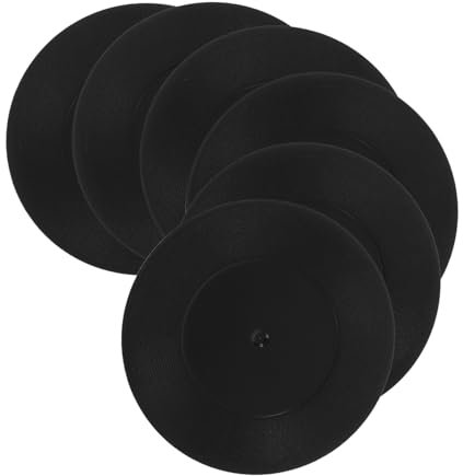 LIFKOME 6Pcs Vintage Vinyl Coasters Retro Drink Cup Mats for Home Bar Non Slip Material for Table Decor Daily Use