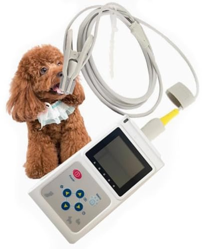 BDXZJ Veterinär-Pulsfrequenzmessgerät, Handheld Veterinär Pulsoximeter Mit Sonde Und USB-Kabel, Speicher- Und Wiedergabefunktion 1,8-Zoll-LCD-Display Für Katzen, Hunde, Haustiere Krankenhaus