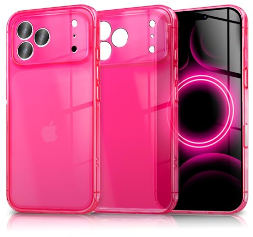 NALIA Neon Silikonhülle für iPhone 17 Pro - Hülle, Pink | Rutschfester Grip in der Hand, Kabelloses Laden, Bündiger Kamera-Abschluss, Erhöhter Rand zum Ablegen, VIBE