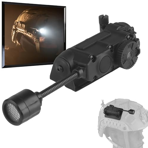 WLXW Outdoor 5-in-1-Airsoft-Helmleuchte Mit Halterung, Inklusive Taktischer ARC-Führungsschienen-Gurtbandclips, for Die Montage des MOLLE-Gurtsystems