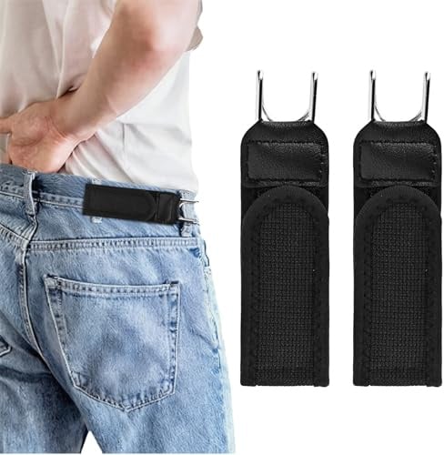 ZUIMEIHQH 2PCS No Buckle Belts for Men, Elastic Work Tool Belt Buckle for Men Women, Adjustable Tactical Men's Belts for Valentine's Day Anniversary Birthday (Black)