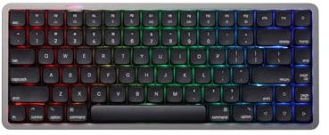 Akko Air 01 kabellose mechanische Tastatur mit RGB-Hintergrundbeleuchtung, Hot-Swap-fähiges, natives Mac-Layout, 2,4 GHz/verkabelt/BT, Aluminium, Tintenschwarz, Kailh Cloud Switch