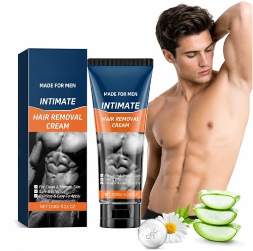 Crema Depilazione Uomini per Schiena, Pelle e Body, Formula Smooth Care per Ciclismo e Sport, Facile da Risciacquare sotto la Doccia, Gel Hair Removal Cream per Uomo