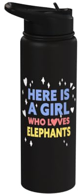 Funny Here is A Girl Who Loves Elephants Stainless Steel Insulated Water Bottle