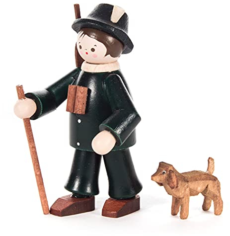 Rudolphs Schatzkiste Miniatur Förster mit Hund farbig Höhe ca 6 cm NEU Erzgebirge Weihnachtsfigur Holzfigur