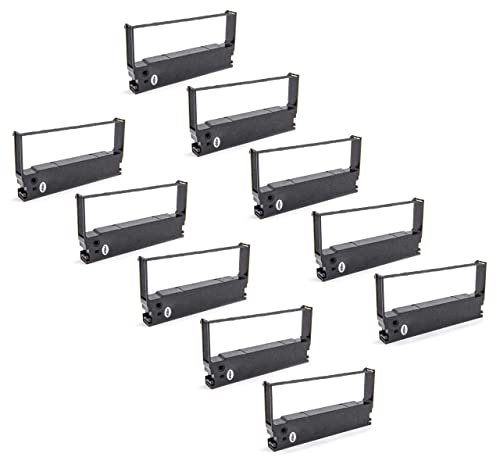 vhbw 10x Ruban encreur compatible avec Casio CE 4700, CE 4200 Serie, CE 4250, CE 2700, CE 4200 imprimante matricielle ou de reçus - noir