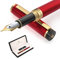 Dryden Designs Fountain Pen - Medium Nib Premium Box | 6 Ink Cartridges Included - Royal Red