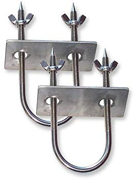 SPITJACK Stainless Rotisserie Fork U-Bolt, 5.5 Inches Long Meat Trussing Accessories. 2 Inch Wide Spit Rod Capacity. Rotisserie Parts for Whole BBQ Pig, Hog, Lamb and Turkey. (2 Pack)