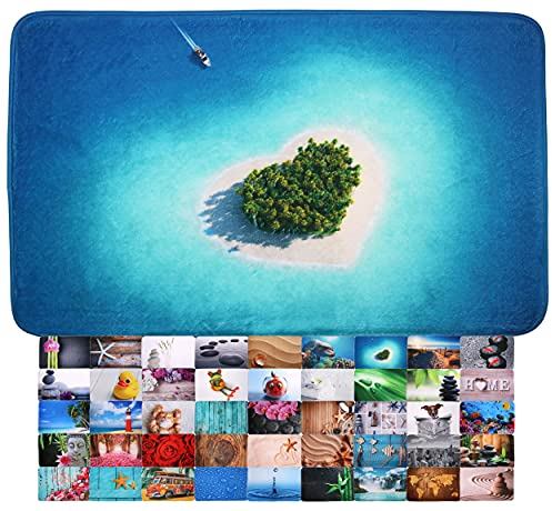 Sanilo Badteppich, viele schöne Badematten zur Auswahl, Badvorleger sehr weich und rutschfest, waschbar und schnelltrocknend (70 x 110 cm, Dream Island)