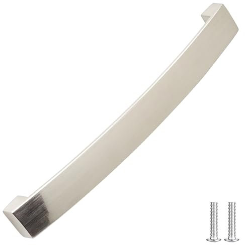 Decoranddecor Brushed, Polished Chrome or Matt Black Kitchen Bathroom Cabinet Door Drawer Furniture Handles (224mm Hole Center, Brushed Chrome)